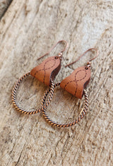 "Lari Dee"  Handmade Boot Stitch Leather & Rope Earrings