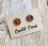 "Millie" Handmade Genuine Leather Stud Earrings