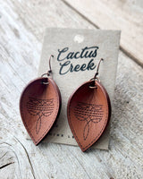 "Waco"  Handmade Bootstitch Leather Earrings