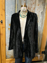 Black Crushed Velvet Blazer