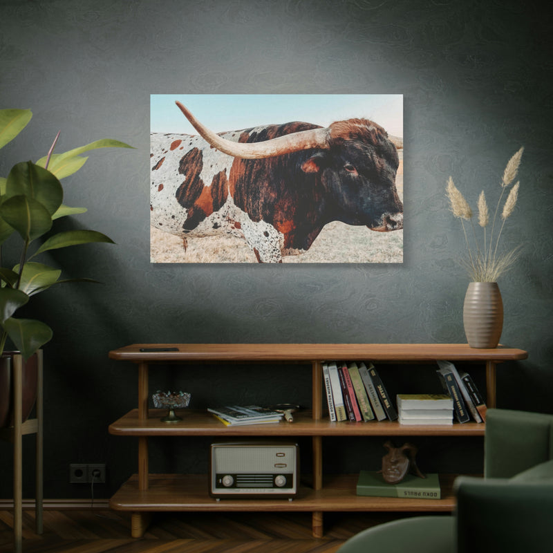 Iron Dragon Longhorn Bull Horizontal Canvas