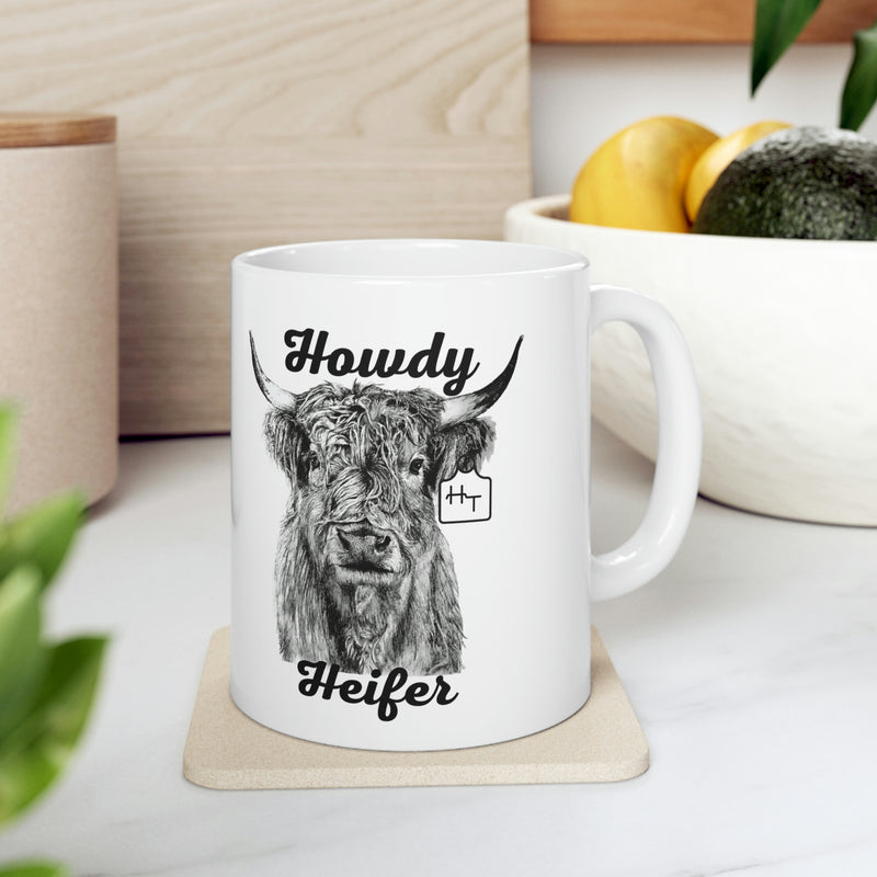 Ceramic Howdy Heifer Mug 11oz