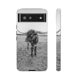 B&W Longhorn Bull Google Pixel Tough Cellphone Case