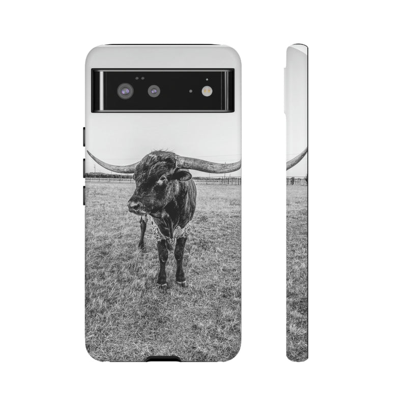 B&W Longhorn Bull Google Pixel Tough Cellphone Case