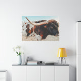 Iron Dragon Longhorn Bull Horizontal Canvas