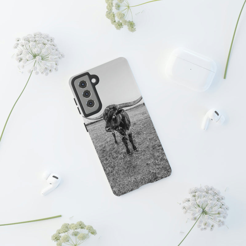 B&W Longhorn Bull Samsung Tough Cellphone Case