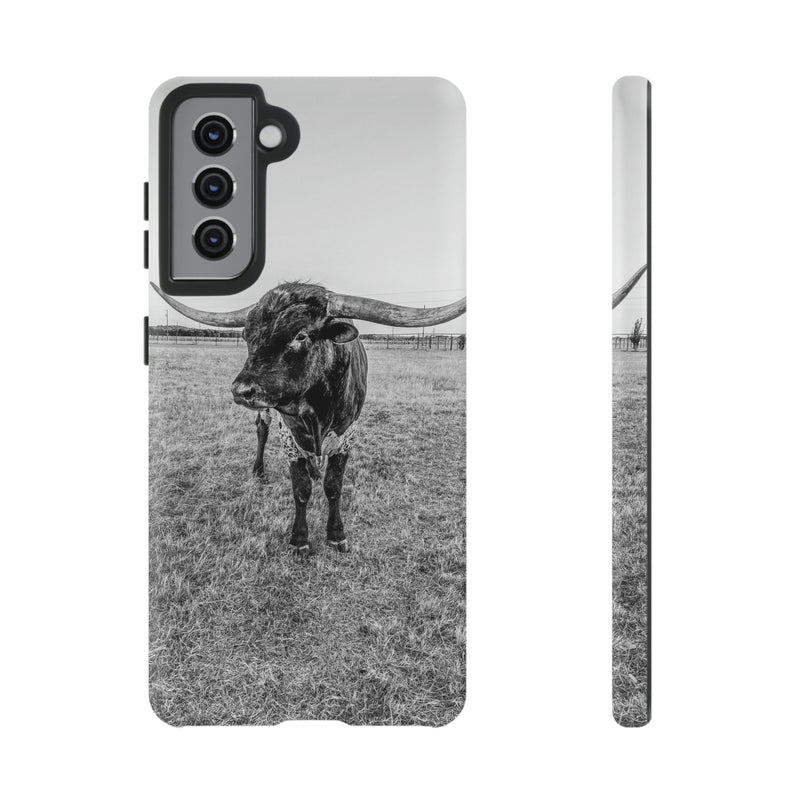 B&W Longhorn Bull Samsung Tough Cellphone Case