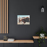 Iron Dragon Longhorn Bull Horizontal Canvas