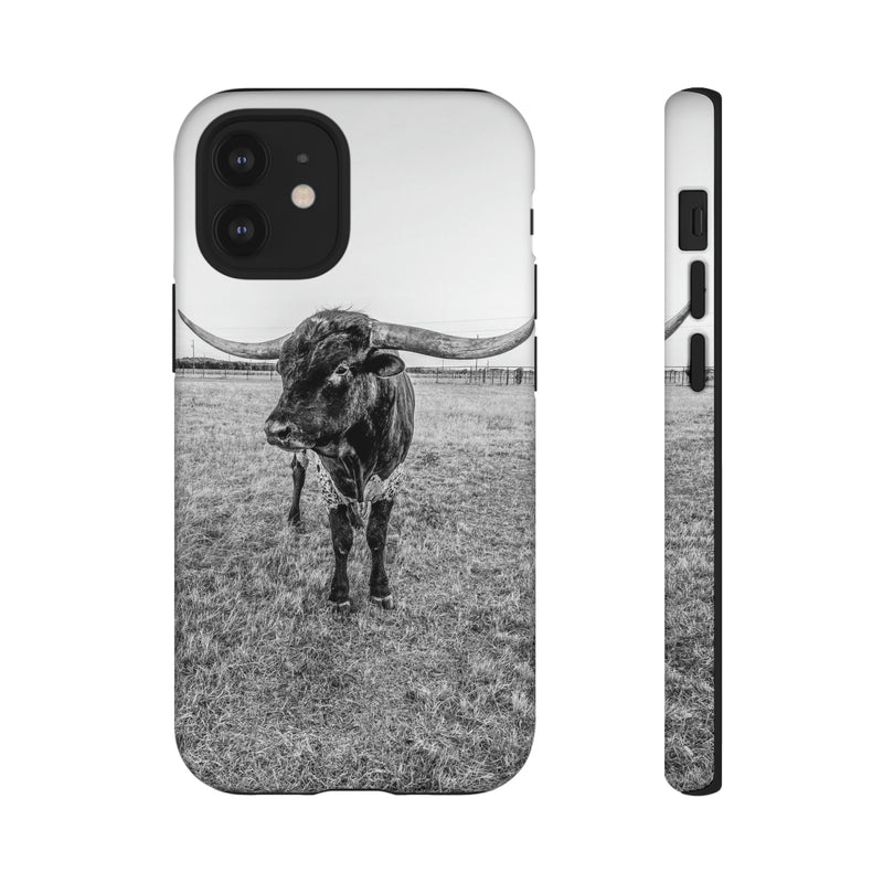 B&W Longhorn Bull iPhone Tough Cellphone Case