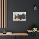 Iron Dragon Longhorn Bull Horizontal Canvas