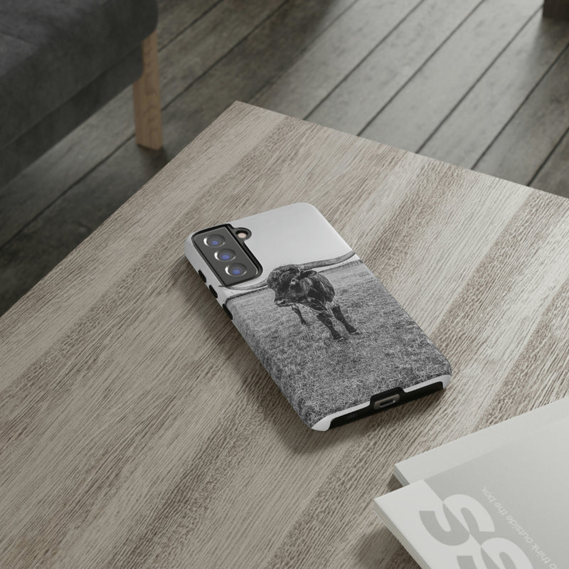 B&W Longhorn Bull Samsung Tough Cellphone Case