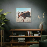 Iron Dragon Longhorn Bull Square Canvas