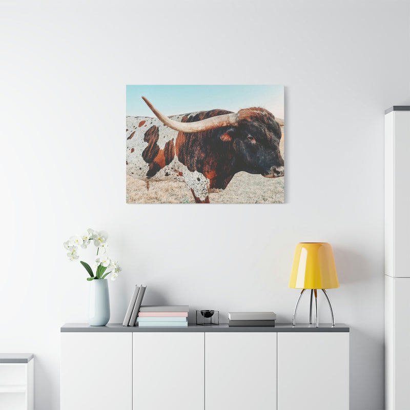 Iron Dragon Longhorn Bull Horizontal Canvas