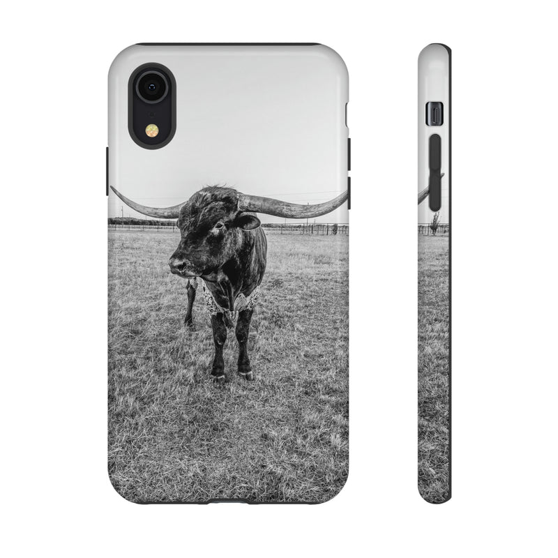 B&W Longhorn Bull iPhone Tough Cellphone Case