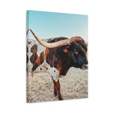 Iron Dragon Longhorn Bull Vertical Canvas