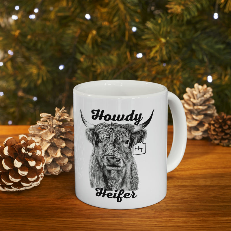 Ceramic Howdy Heifer Mug 11oz