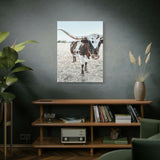 Charlotte Longhorn Cow Vertical Canvas