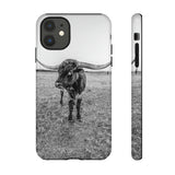 B&W Longhorn Bull iPhone Tough Cellphone Case