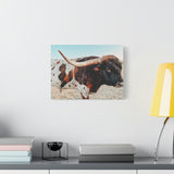 Iron Dragon Longhorn Bull Horizontal Canvas