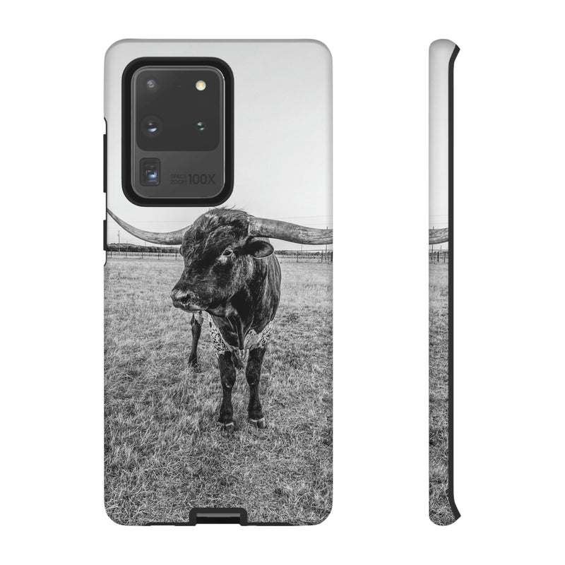 B&W Longhorn Bull Samsung Tough Cellphone Case