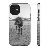 B&W Longhorn Bull iPhone Tough Cellphone Case