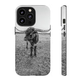 B&W Longhorn Bull iPhone Tough Cellphone Case