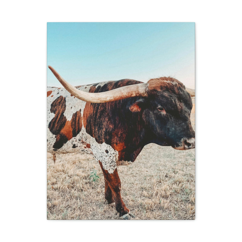 Iron Dragon Longhorn Bull Vertical Canvas