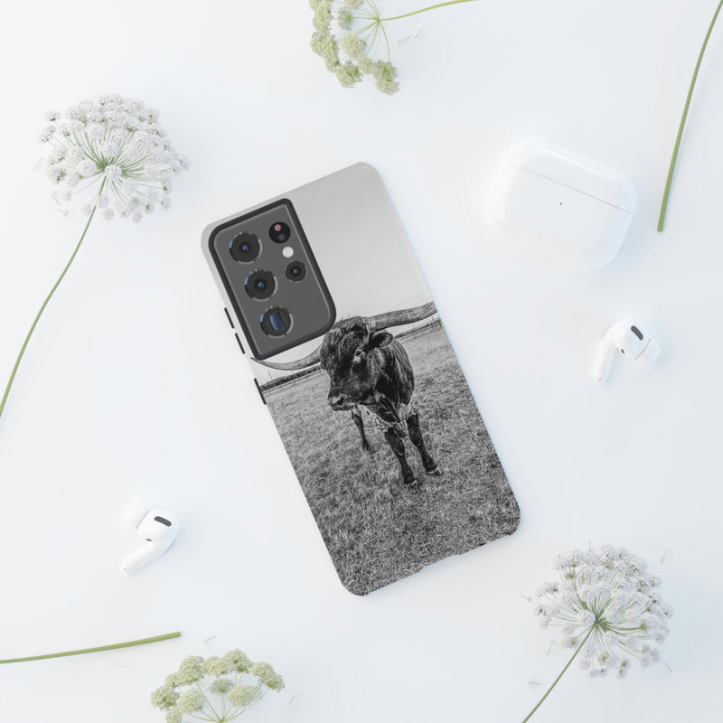 B&W Longhorn Bull Samsung Tough Cellphone Case