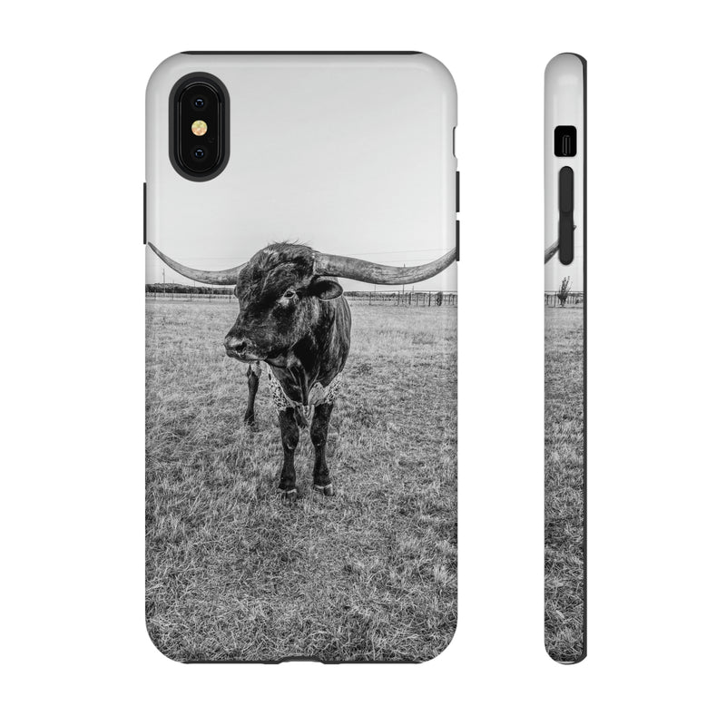 B&W Longhorn Bull iPhone Tough Cellphone Case