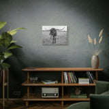 B&W Longhorn Bull Horizontal Canvas