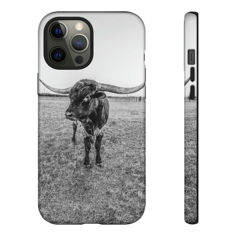 B&W Longhorn Bull iPhone Tough Cellphone Case