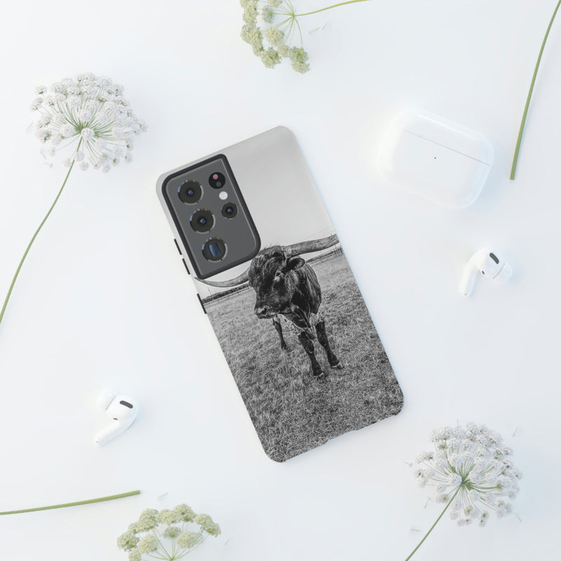 B&W Longhorn Bull Samsung Tough Cellphone Case