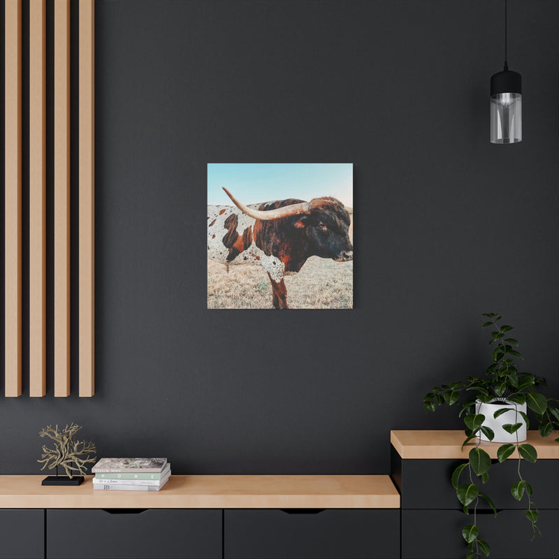 Iron Dragon Longhorn Bull Square Canvas