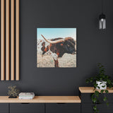 Iron Dragon Longhorn Bull Square Canvas