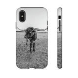 B&W Longhorn Bull iPhone Tough Cellphone Case