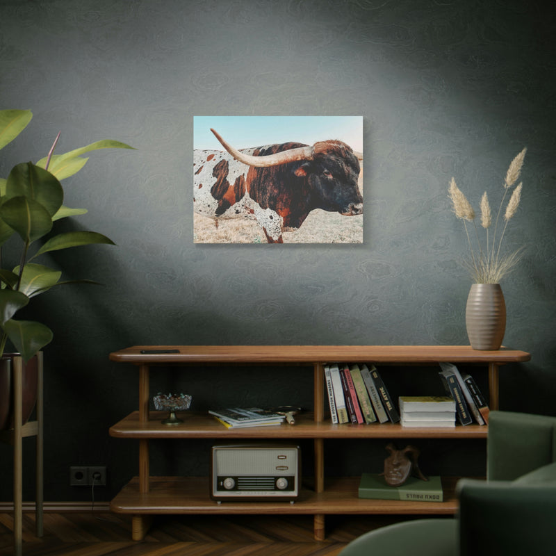 Iron Dragon Longhorn Bull Horizontal Canvas