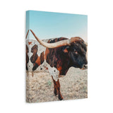 Iron Dragon Longhorn Bull Vertical Canvas