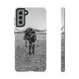 B&W Longhorn Bull Samsung Tough Cellphone Case