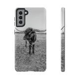 B&W Longhorn Bull Samsung Tough Cellphone Case