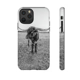 B&W Longhorn Bull iPhone Tough Cellphone Case