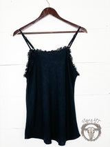 Black Frayed Edge Cami