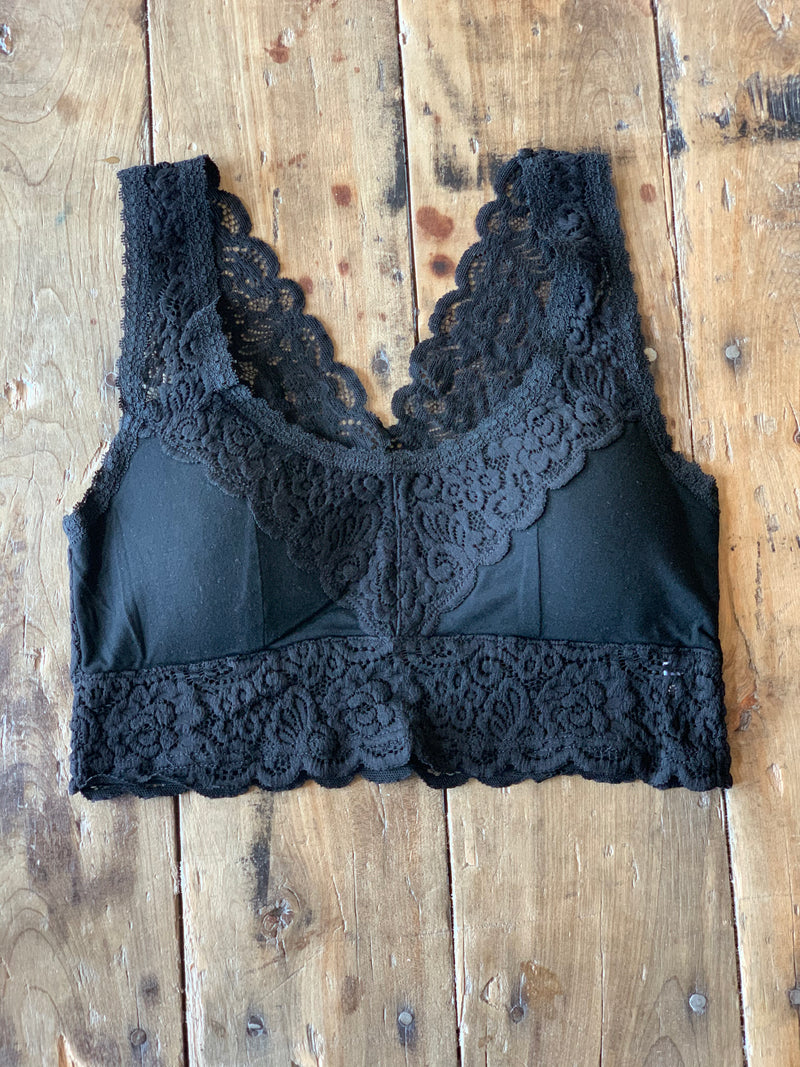 Black Lace Trim Bralette