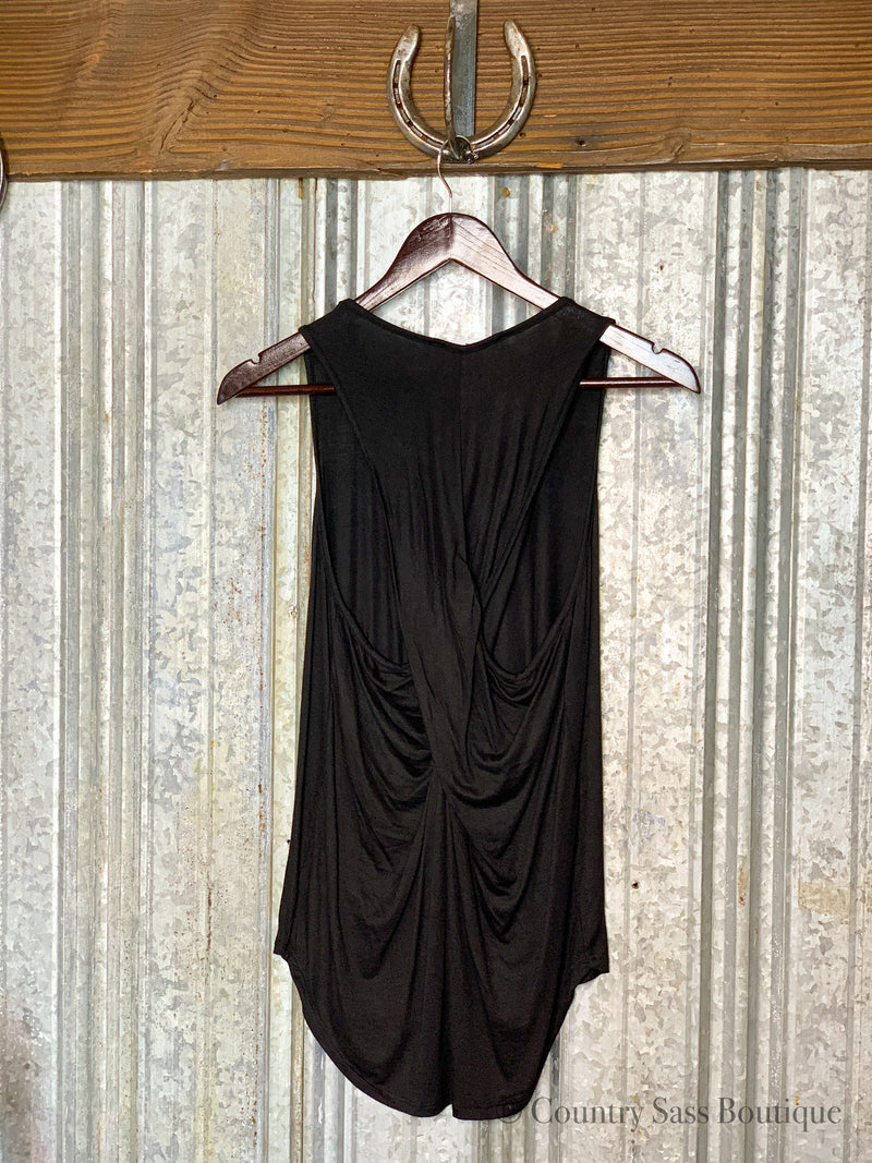 Black Twist Back Tank