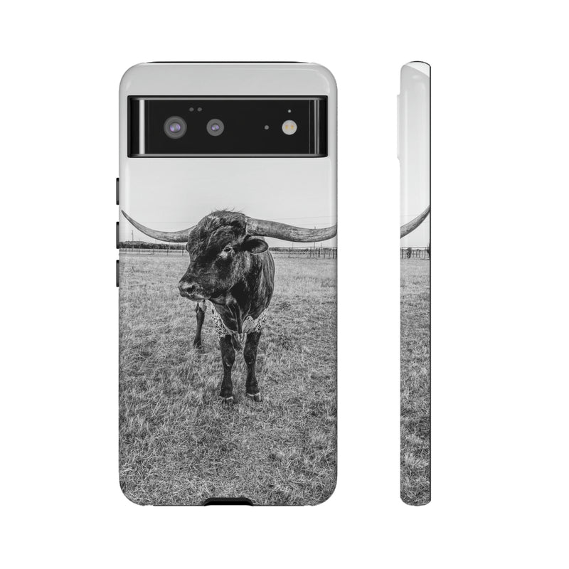 B&W Longhorn Bull Google Pixel Tough Cellphone Case