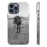 B&W Longhorn Bull iPhone Tough Cellphone Case