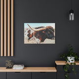 Iron Dragon Longhorn Bull Horizontal Canvas