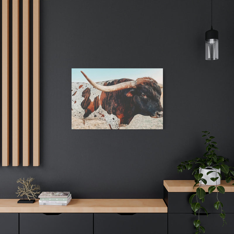 Iron Dragon Longhorn Bull Horizontal Canvas