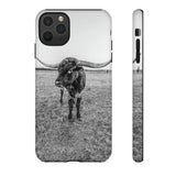 B&W Longhorn Bull iPhone Tough Cellphone Case