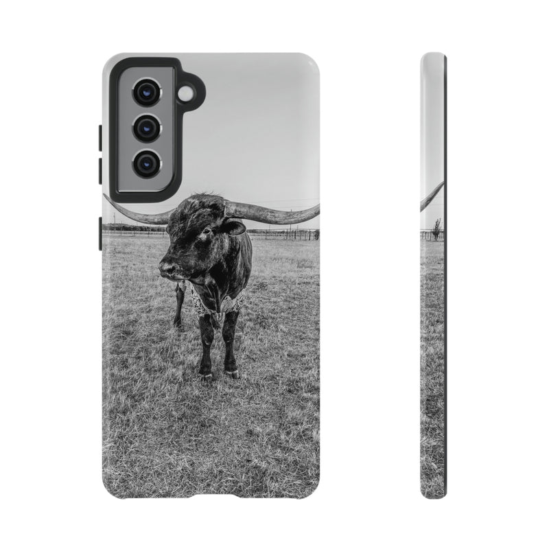 B&W Longhorn Bull Samsung Tough Cellphone Case