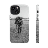 B&W Longhorn Bull iPhone Tough Cellphone Case